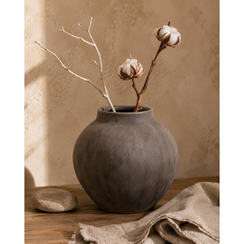 Vase en terre cuite Pavati, 8,98 po x 8,98 po x H 8,90 po