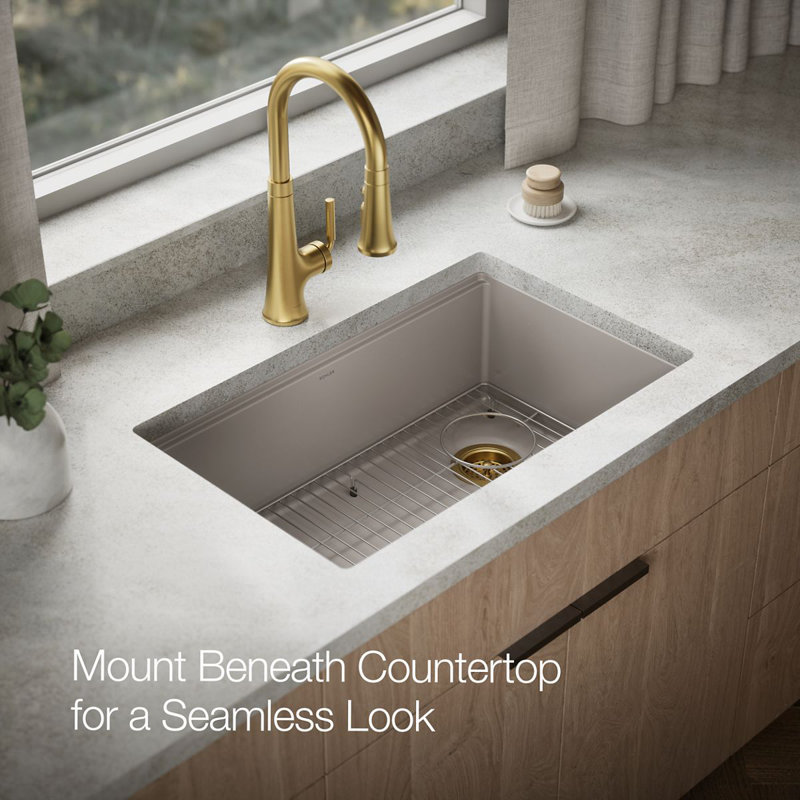 Billings Undermount Single-Bowl Kitchen Sink, Beige