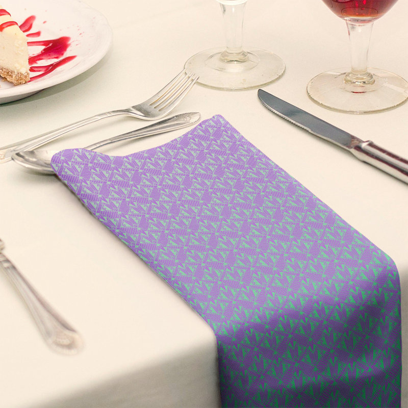 Serviette de coton art déco classic, Mauve / Vert, H 0,1 po x l 22 po x P 22 po, Sergé de polyester