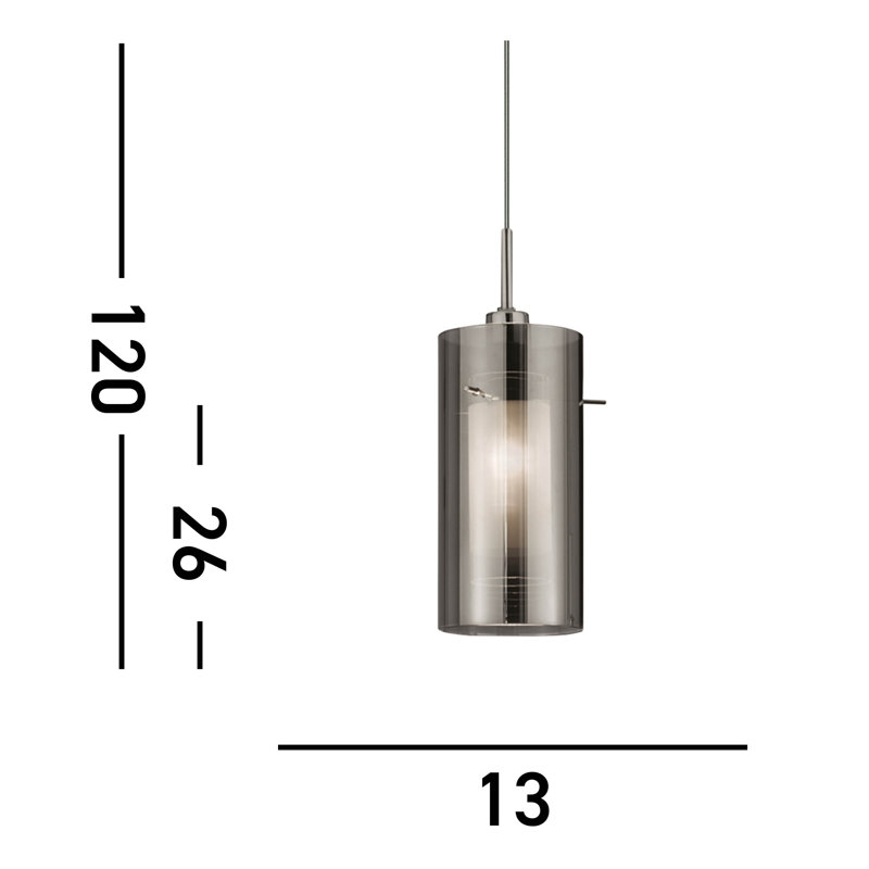 Basil 1 - Light Cylinder Pendant, Chrome