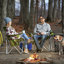 Camp & Go Heavy-Duty Heated Quad Outdoor Camping Chair, Folding Heated Chair with 18" USB Cable, Storage Compartment, and Cup Holder, Moss