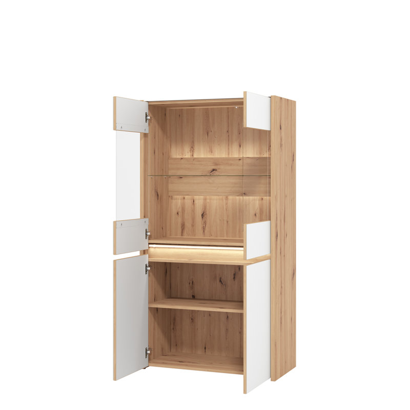 Display Cabinet, White/Oak