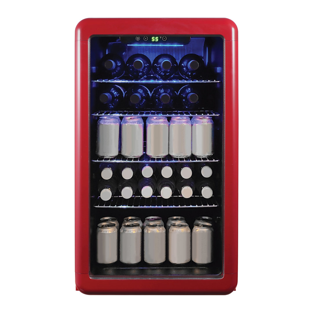 Magic Chef 17.5'' W 20 Cans (12 oz.) 3.4 Cubic Feet Beverage Cooler with Wine Storage and Glass Door Magic Chef 