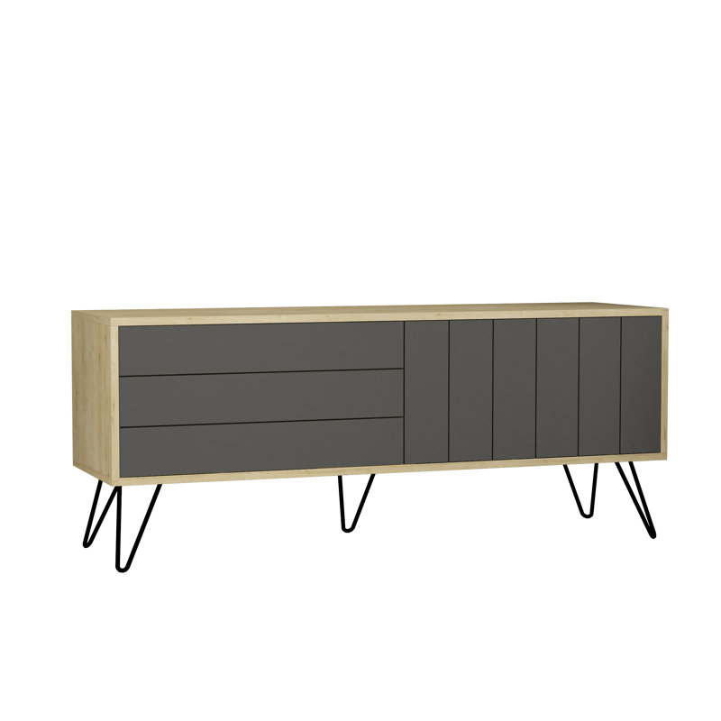 Adrian TV Stand for TVs up to 60", Oak/Anthracite