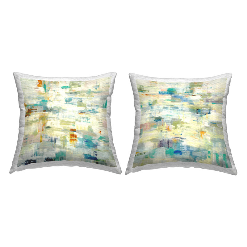 Ensemble de coussins d'extérieur 2 pièces Modern Hatched Abstraction par Lisa Ridgers