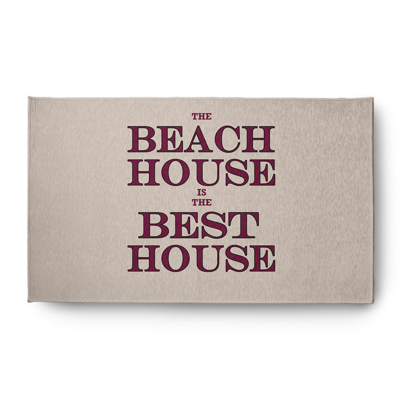 Tapis intérieur / extérieur rose / beige tissé à la machine Boland, Rectangle 3 pi x 5 pi