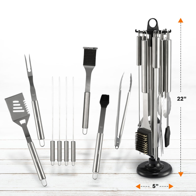 Cheer Collection Stainless Steel Grilling Tool Set