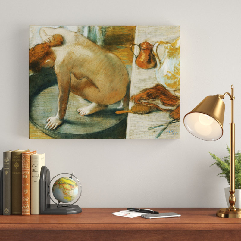«The Tub» par Edgar Degas - reproduction d'art sur toile tendue, H 8 po x l 10 po