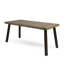 Table de salle à manger d'extérieur en bois d'acacia durable avec pieds en métal thermolaqué | Conception rustique et résistante aux intempéries pour tout espace extérieur