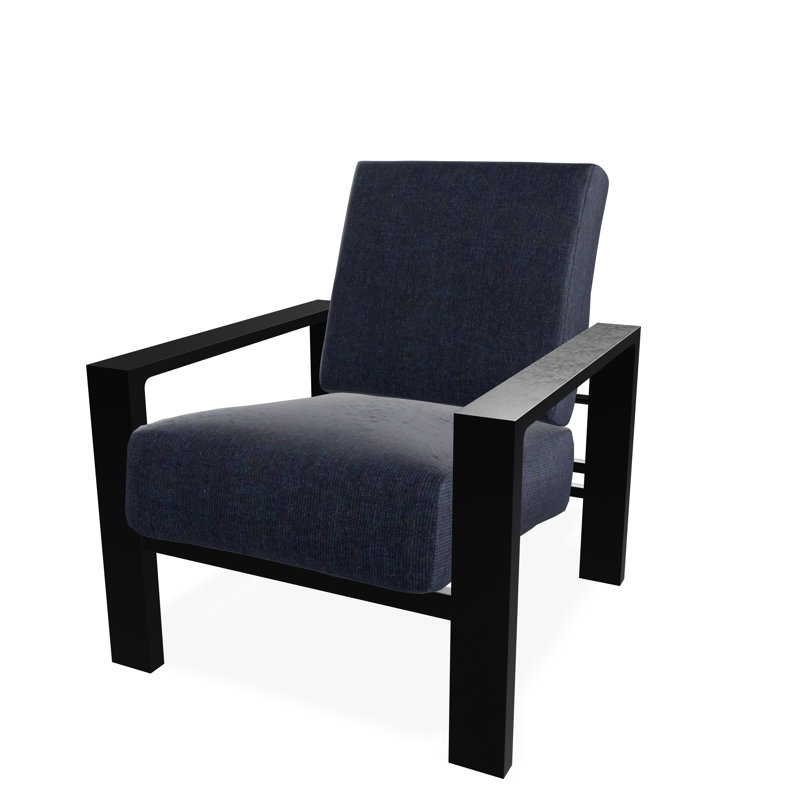 Larssen Outdoor Lounge Chair, Spectrum Indigo Sunbrella®, Black