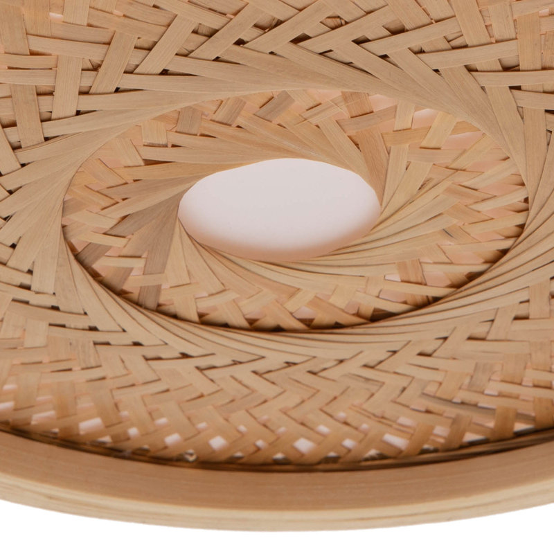 Luminaire suspendu tambour en rotin 3 lumières Belvidera, H 44,02 po x l 19,65 po x P 19,65 po