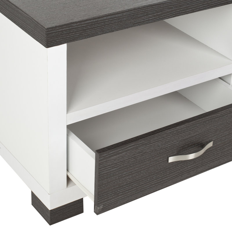 Meuble télé 47,2 po Homeros, Gris foncé / gris anthracite / grain de bois / bl