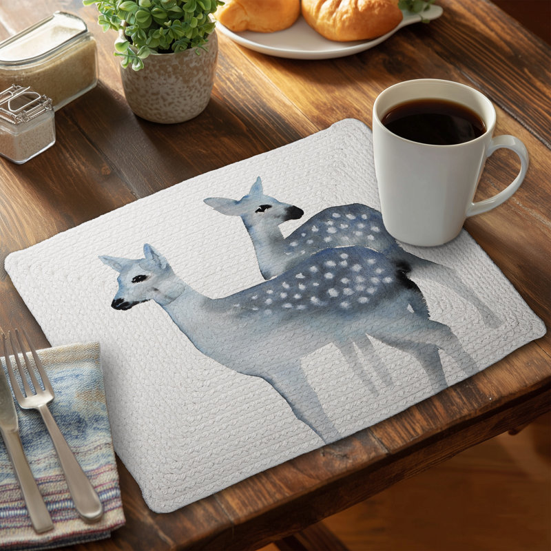 Napperon Blue Fawns Deer - Polyester tressé