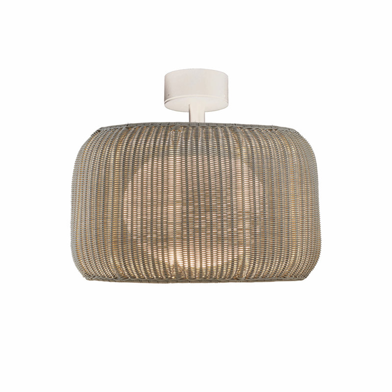 Plafonnier semi-encastré d'extérieur 19,69 po Fora, Blanc naturel / beige clair