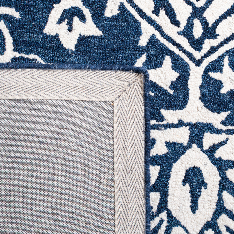 Tapis oriental en laine et coton touffeté à la main avec micro-boucle, Carré 5 pi