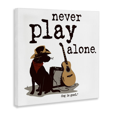 «Never Play Music Alone», art mural sur toile par Dog Is Good