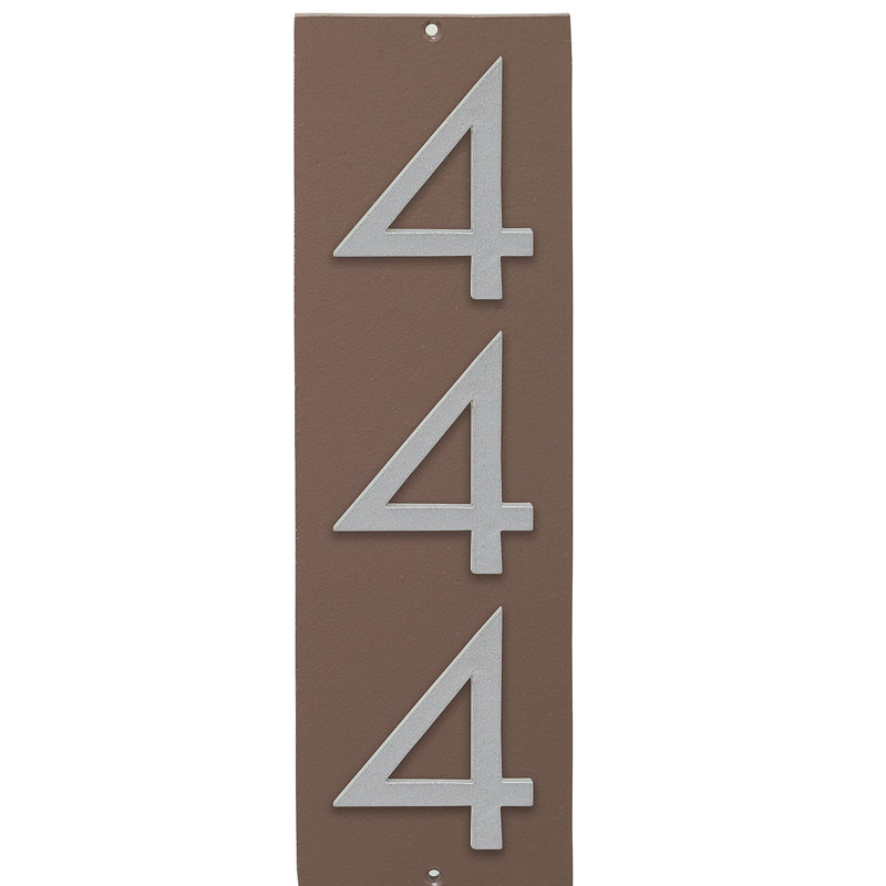 Floating 1-Line Wall Address Plaque, Sand, Silver