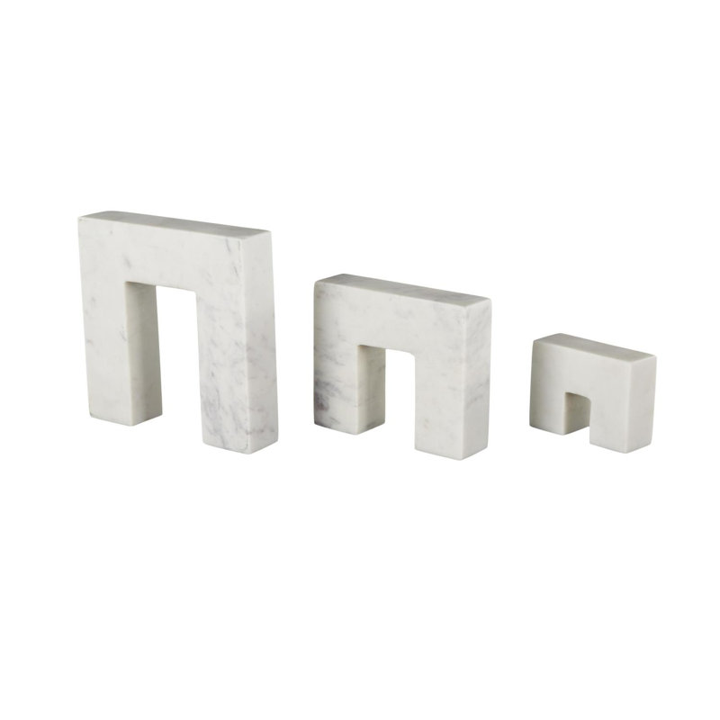 Cole And Grey Marble Square Abstract Sculpture
