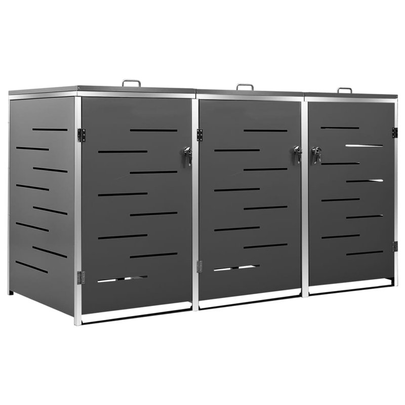 Metal Triple Bin Store, Anthracite