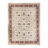 One-of-a-Kind Hayner Hand-Knotted 1990s 12' x 15'5" Wool Area Rug in Ivory/Red/Green/Blue