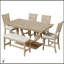 Ensemble de table de salle à manger 6 pièces en bois massif avec banc long et chaises rembourrées, design moderne et traditionnel-1167111774-1167111775