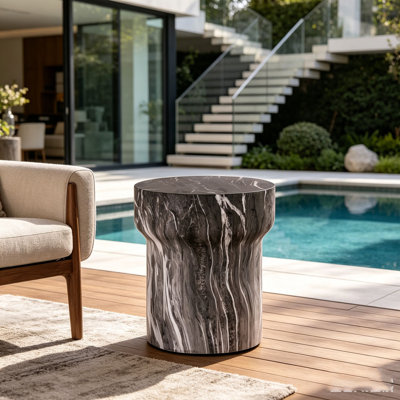 Cement Outdoor Patio End Tables