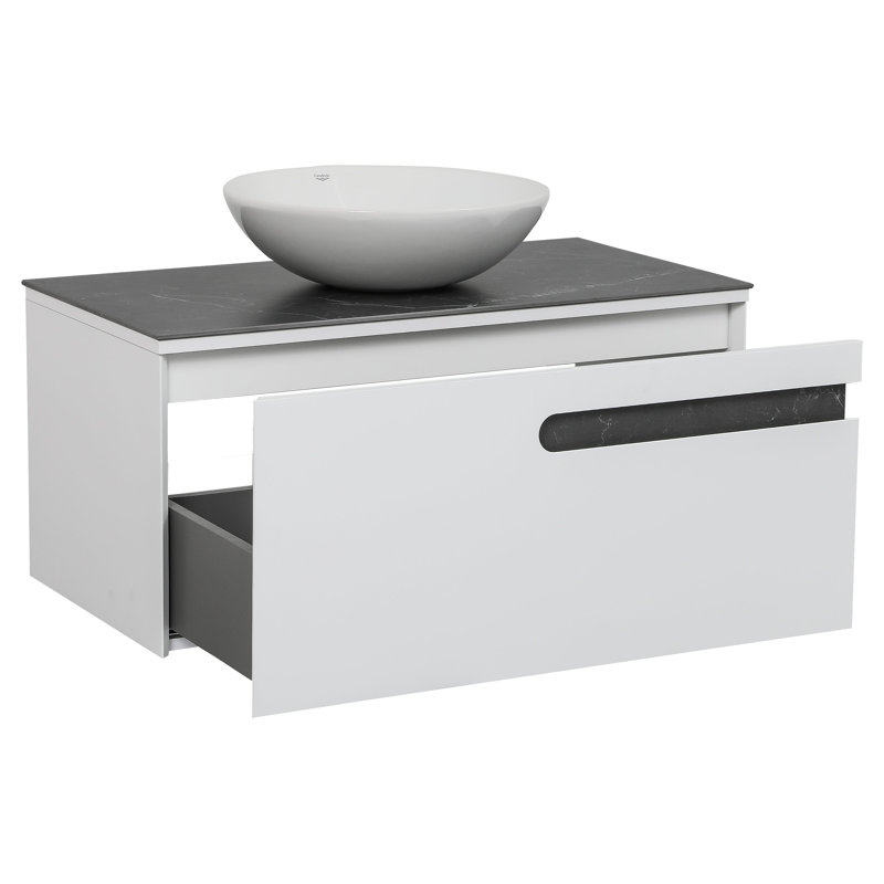 Meuble-lavabo simple 35,56 po avec plateau en céramique Otava