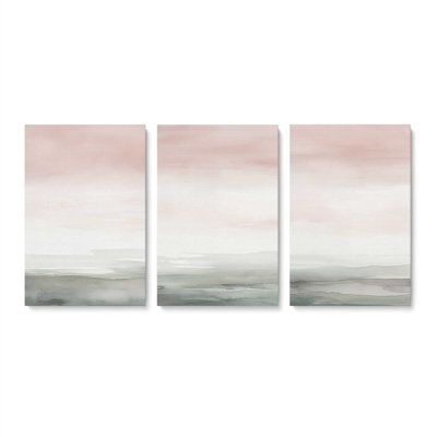 Peach Tranquillity Set of 3 Canvas Prints in a Frame,