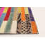 Tapis rouge / orange en cuir de vache fabriqué à la main Arup