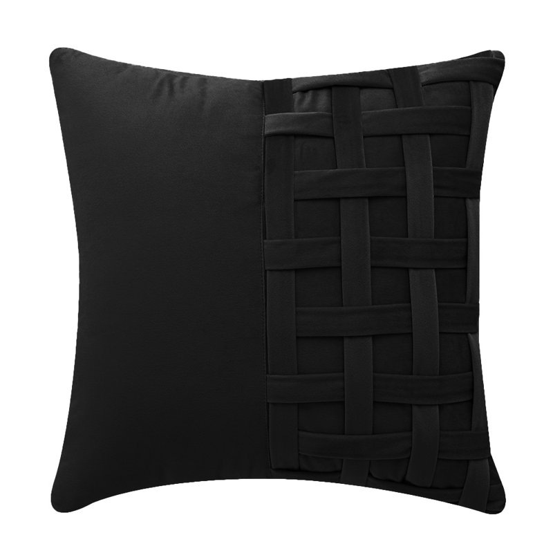 Coussin décoratif en velours , Noir, noir, noir, noir