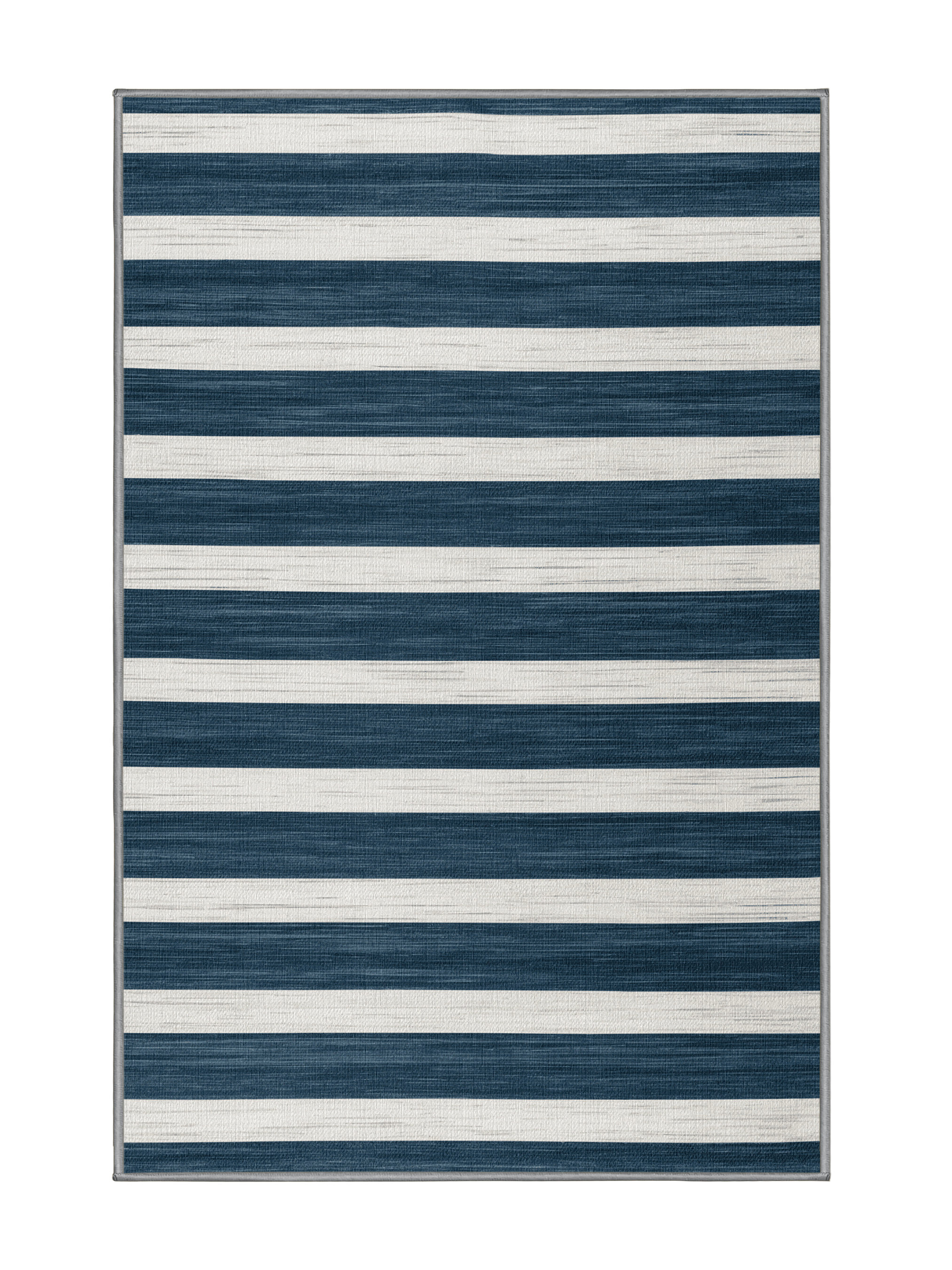 Hokku Designs Machine Washable Horizontal Stripes Gray Area Rug | Wayfair