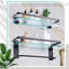 Tablettes flottantes contemporaines en verre trempé avec barre à serviettes, paquet de 2 tablettes flottantes murales (noir)