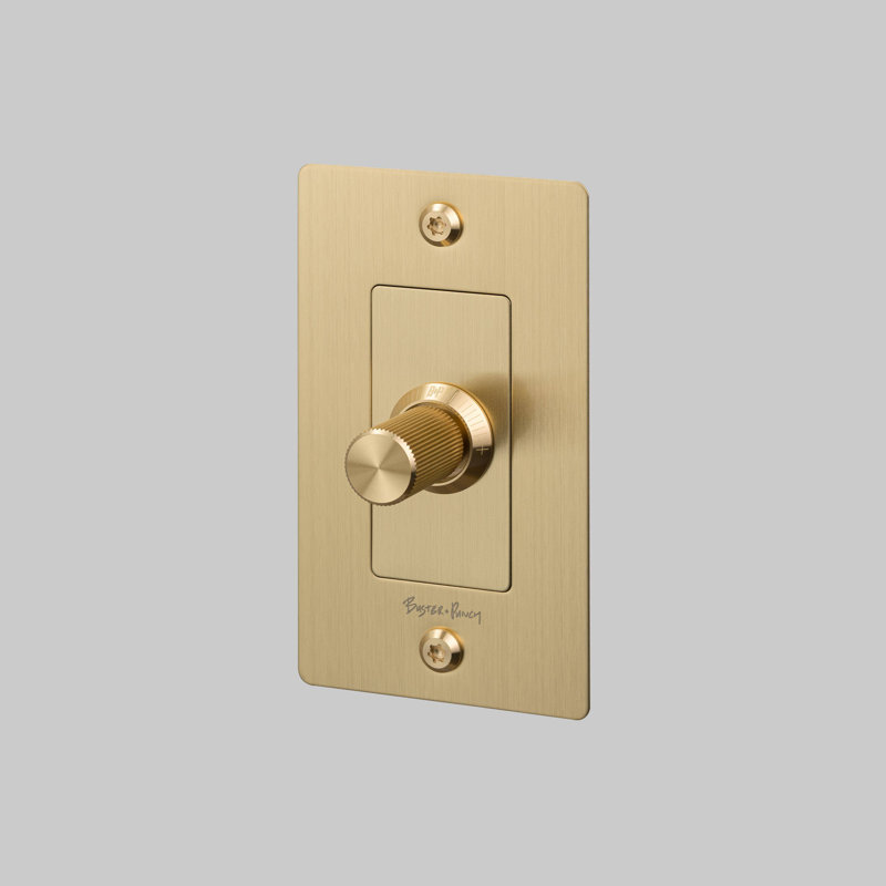 1G Dimmer / LED / Linear / With Logo, Brass, 1 Gang