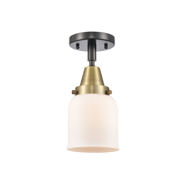 Glass LED Flush Mount, No Bulb Included, Yes, Black Antique Brass