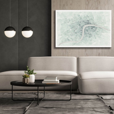 Epic Graffiti 'Watercolor Wanderlust London Mint'  by Laura Marshall Canvas Wall Art, 60" x 40"