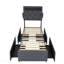 Cadre de lit simple avec station de charge USB et lumières DEL, cadre de lit simple avec tête de lit et 4 tiroirs de rangement, D
