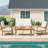 Acacia Classic Outdoor Coffee Table,Natural Finish