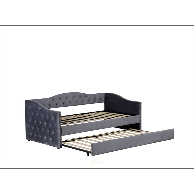 Lit de jour simple rembourré avec couchette et conception de chargement USB