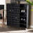 Modern and Contemporary  2 Door Wood 24 Pair Shoe Storage Cabinet with Open Shelves