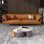 Canapé modulaire orange en cuir véritable-102458322