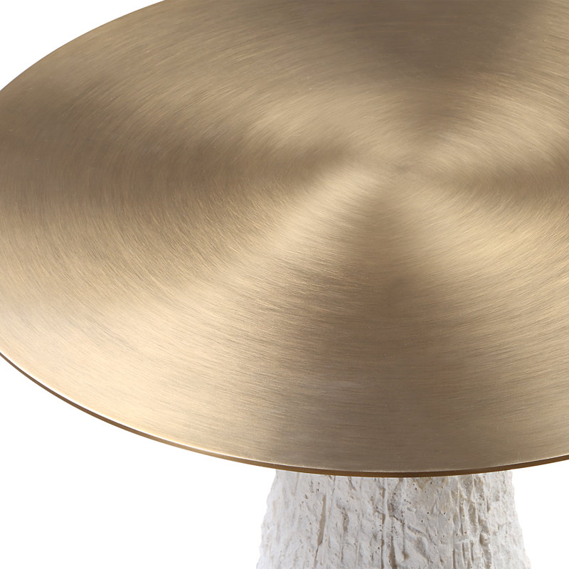 Uttermost Hollen White Stone Accent Table
