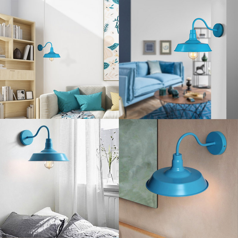 Luminaire de grange 1 lumière Damne, Bleu