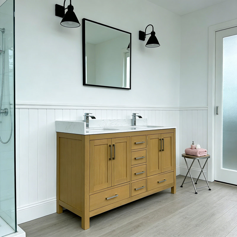 Meuble-lavabo 60 po, Chêne