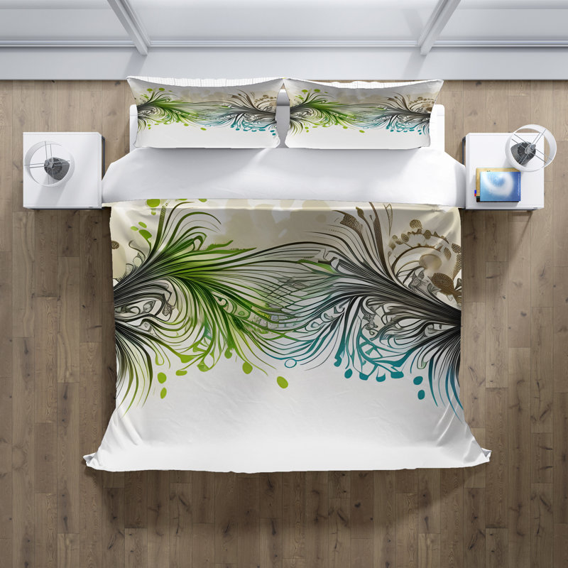 Polyester Abstract Duvet Cover, King Duvet Cover + 2 King Shams