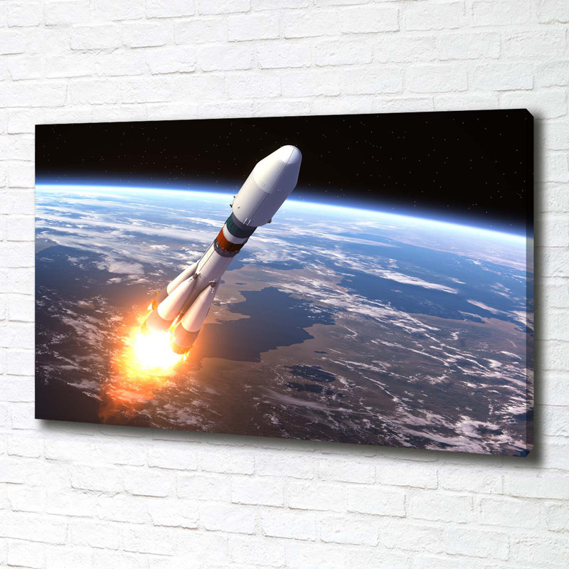 A Space Rocket 1 Piece Wall Art on Canvas