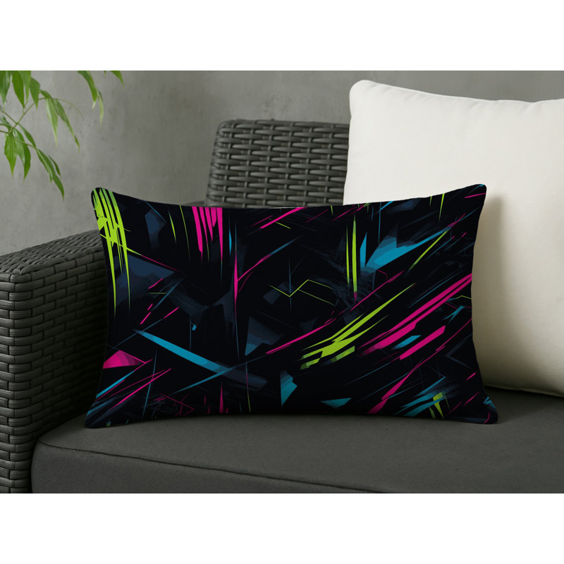 Neon Splinter Indoor And Outdoor Throw Pillow, Rectangle 14"H x 20"W