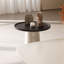 Ensemble table basse ovale moderne Rudina avec petite table d'appoint ronde, grande table basse de salon en placage de frêne avec piètement en croix pour petits espaces