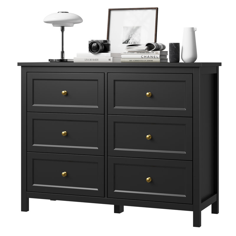 41.7 " W 6 - Drawer Dresser, Black