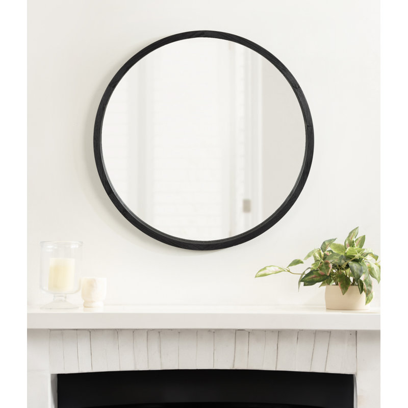 Shivai Round Mirror, Black