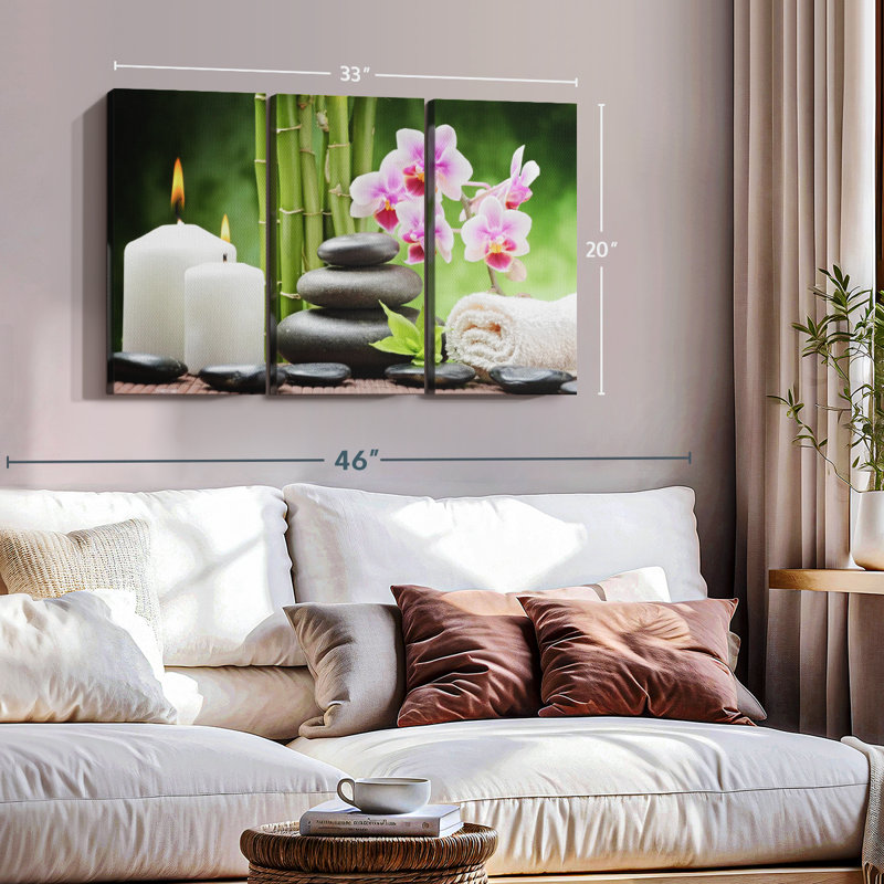 Zen Spa Indulgence Canvas Print, H 20 po x l 33 po x P 1,25 po